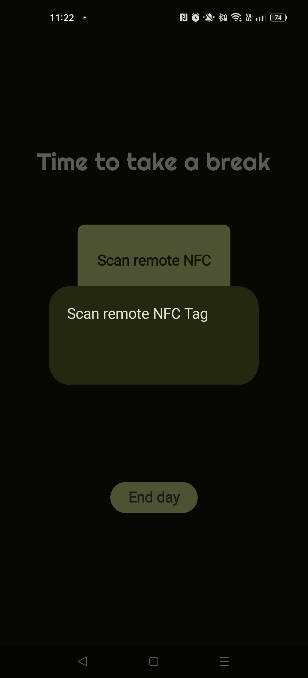 NFC Scan pop-up